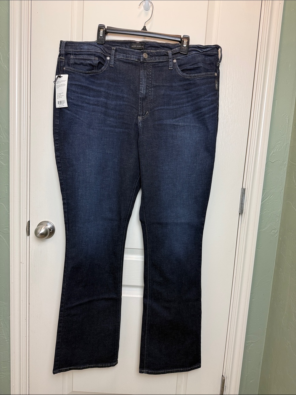 NWT Silver Calley Slim Bootcut Jeans Dark Indigo Blue Sz 22W 33L